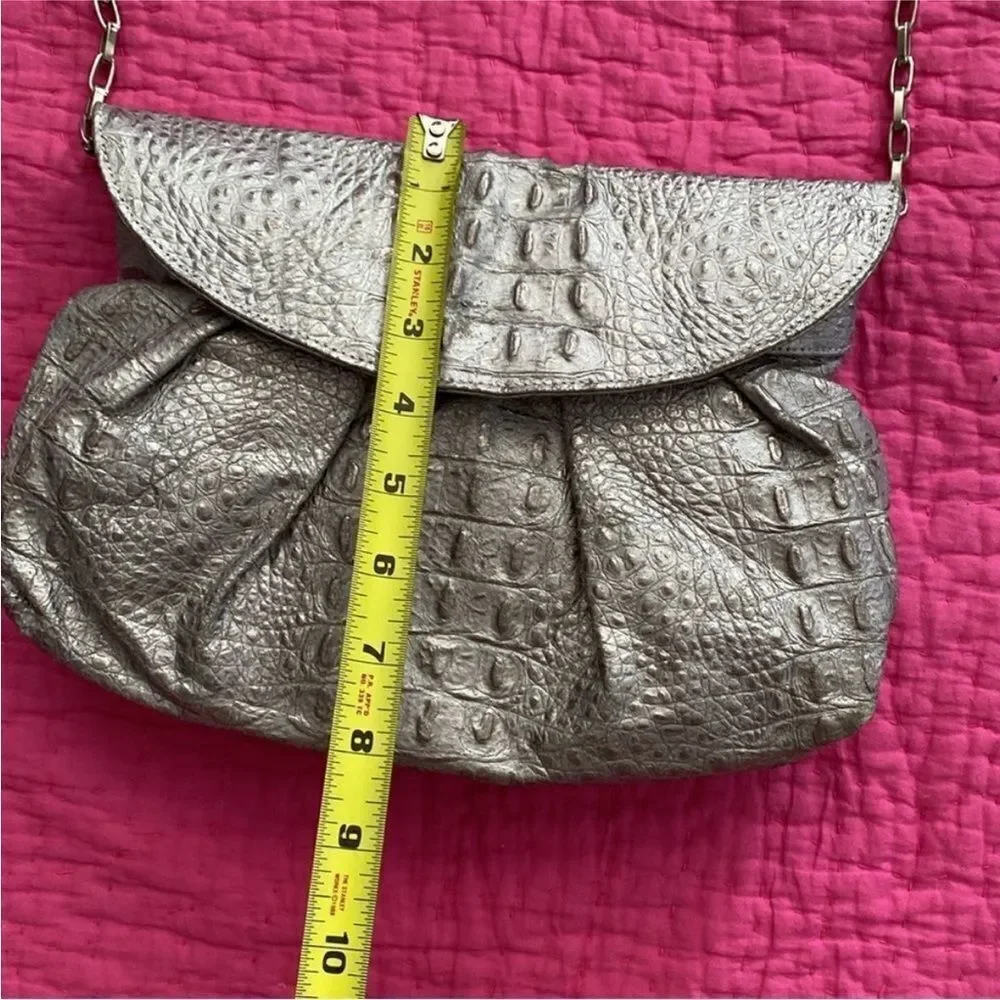 Zara Terez Silver Croc-Embossed Crossbody Bag